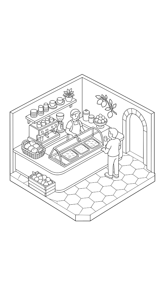 sicilian granita counter coloring page for adults — free printable PDF