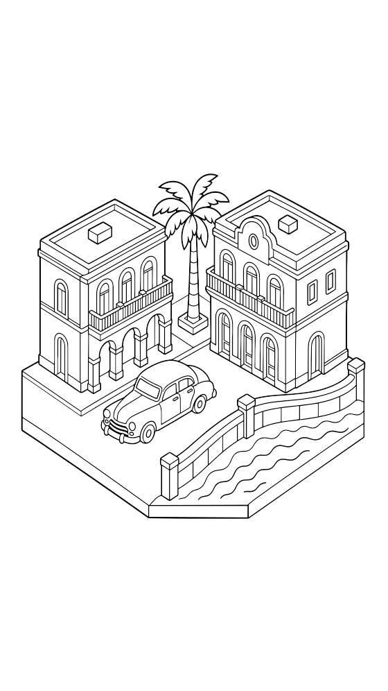 havana coloring page for adults — free printable PDF
