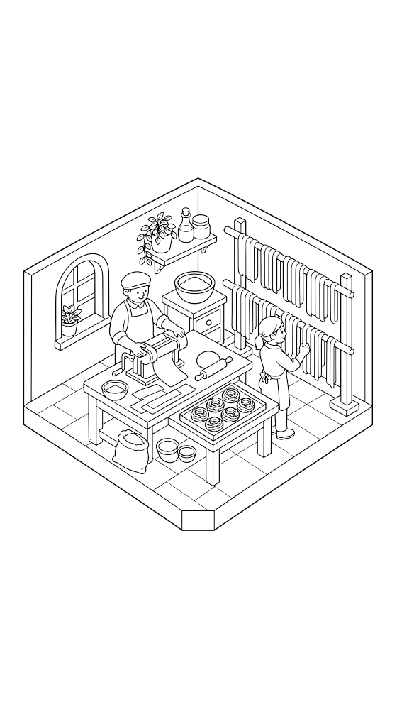 fresh pasta lab coloring page for adults — free printable PDF