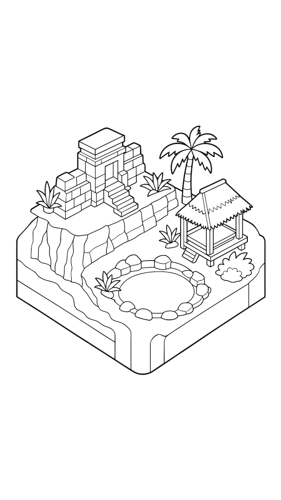 tulum coloring page for adults — free printable PDF
